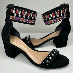 Schutz Naharis Studded Suede Sandals
